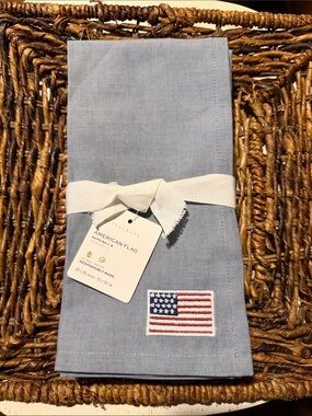 Pottery Barn American Flag 🇺🇸 Set Of 4 Napkins BNWT